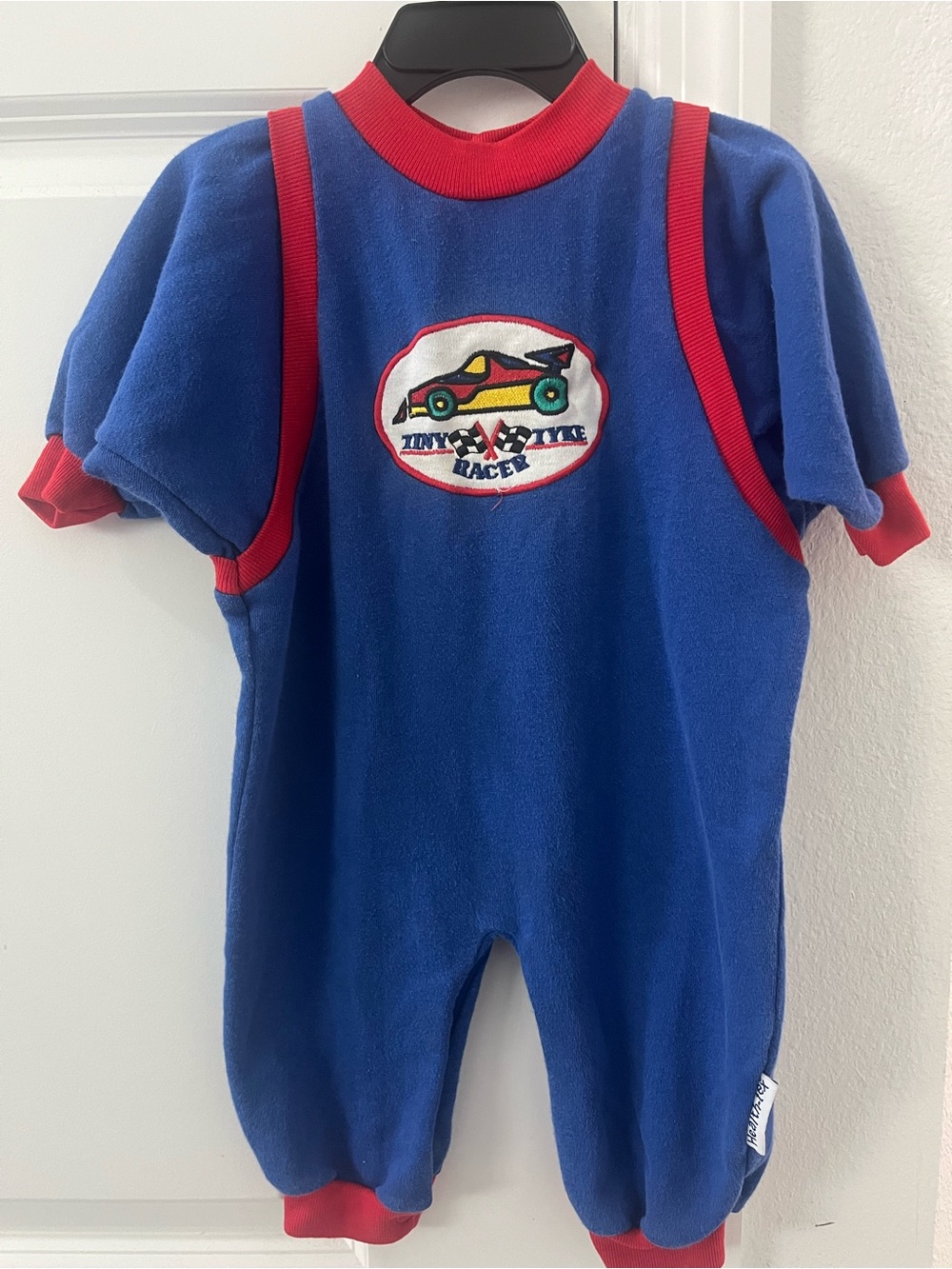 Vintage Healthtex Tiny Tyke Racer Boys Romper (12m)